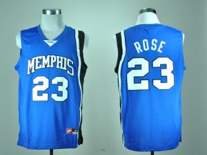 Maillot De Basket NCAA Memphis Tigers Derrick Rose 23 College Basketball Throwback Royal Bleu